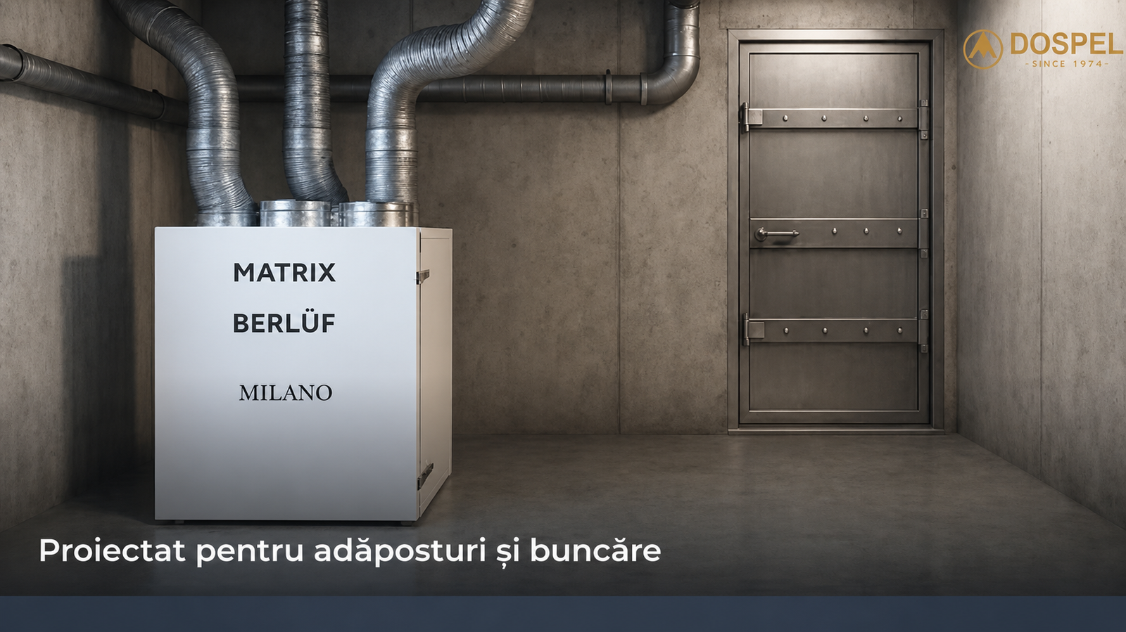 Banner Berluf Matrix proiectat pentru adăposturi și buncăre